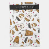 Koffiekopjes, koffiebonen, koffieliefhebber, Jouw  Theedoek (Verticaal)