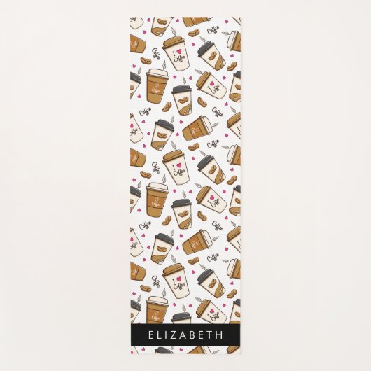 Koffiekopjes, koffiebonen, koffieliefhebber, Jouw  Yogamat (Voorkant)