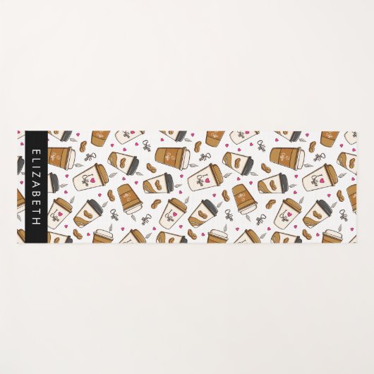 Koffiekopjes, koffiebonen, koffieliefhebber, Jouw  Yogamat (Voorkant (horizontaal))