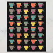 Koffiekopjes menu folder, modern zwart (Achterkant)