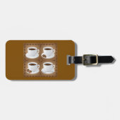 Koffiekopjes met bonen en chocolade bagagelabel (Voorkant horizontaal)