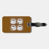 Koffiekopjes met bonen en chocolade bagagelabel (Achterkant horizontaal)