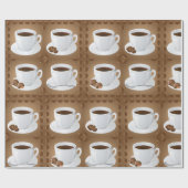 Koffiekopjes met bonen en chocolade cadeaupapier (Vlak)