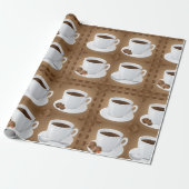 Koffiekopjes met bonen en chocolade cadeaupapier (Uitgerold)