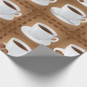 Koffiekopjes met bonen en chocolade cadeaupapier