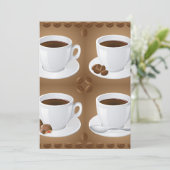 Koffiekopjes met bonen en chocolade kaart (Staand voorkant)