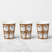 Koffiekopjes met bonen en chocolade papieren bekers