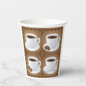 Koffiekopjes met bonen en chocolade papieren bekers (Voorkant)