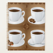 Koffiekopjes met bonen en chocolade planner (Voorkant)