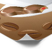 Koffiekopjes met bonen en chocolade poster (Hoek)