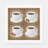 Koffiekopjes met bonen en chocolade servet (Voorkant)