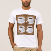 Koffiekopjes met bonen en chocolade t-shirt (Voorkant)