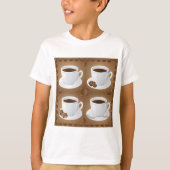 Koffiekopjes met bonen en chocolade t-shirt (Voorkant)