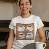 Koffiekopjes met bonen en chocolade t-shirt