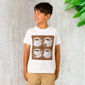 Koffiekopjes met bonen en chocolade t-shirt