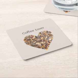 Koffiekopjes met Hart Crème Kartonnen Onderzetters