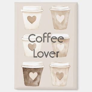 Koffiekopjes met Hart en Crème Magneet