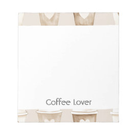 Koffiekopjes met hart en room notitieblok
