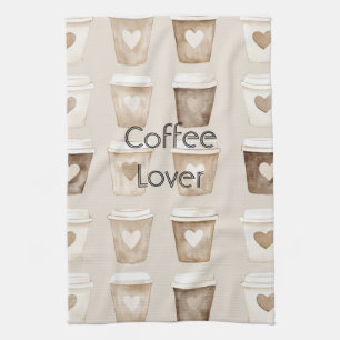 Koffiekopjes met Hartvorm en Crème Theedoek