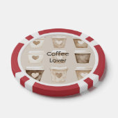 Koffiekopjes met hartvorm en room poker chips (Enkel)