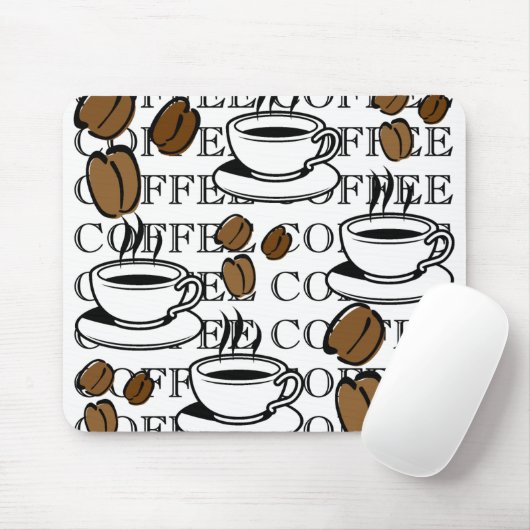 Koffiekopjes Mousepad Muismat (Met muis)