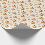 Koffiekopjes op gebroken wit cadeaupapier (Hoek)