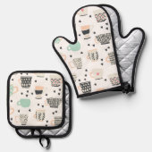 Koffiekopjes Ovenwant & Pannenlap Set (Voorkant / Achterkant)