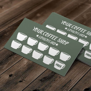 Koffiekopjes Sage Groene Koffie Klantenbinding Klantenkaartje