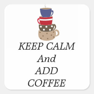 Koffiekopjes stapelen vierkante sticker