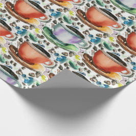 Koffiekopjes Waterverf Cadeaupapier