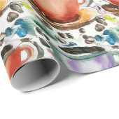 Koffiekopjes Waterverf Cadeaupapier (Rol Hoek)