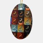 koffiekopmontage keramisch ornament (Links)