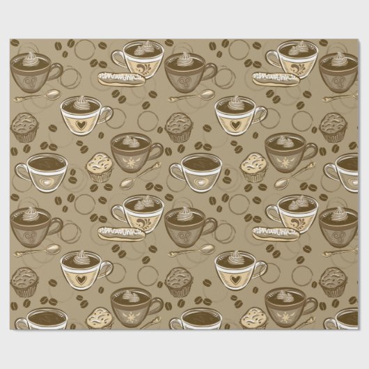 Koffiekoppen Cadeaupapier (Vlak)