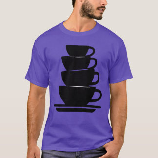 koffiekoppen koffieliefhebbers gestapelde koffieko t-shirt