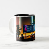 Koffiekoppen voor programmeurs. tweekleurige koffiemok (Voorkant links)