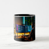 Koffiekoppen voor programmeurs. tweekleurige koffiemok (Center)