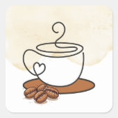 Koffiekopsticker Vierkante Sticker (Voorkant)