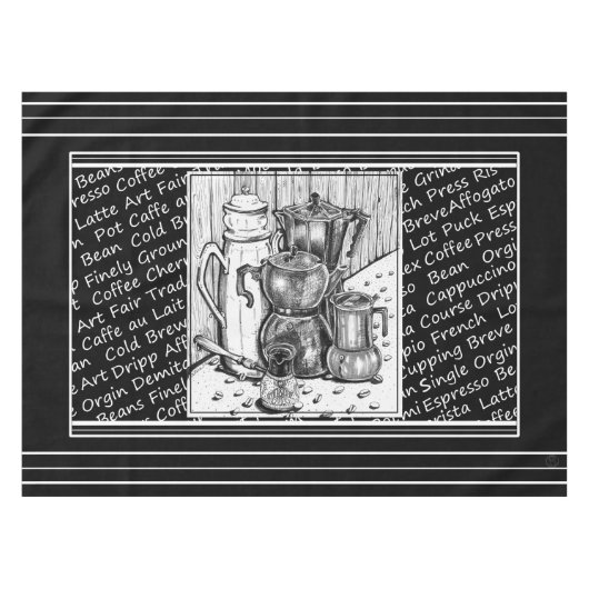 Koffiekorftafelkledij Tafelkleed (Voorkant (Horizontaal))