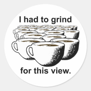 Koffiekorrels voor dit Uitzicht Ronde Sticker