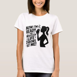 Koffiekracht - Bold Silhouette Vrouw T-shirt