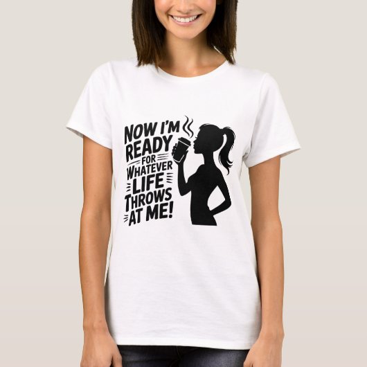 Koffiekracht - Bold Silhouette Vrouw T-shirt (Voorkant)