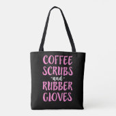 Koffiekruiden en -kruidnagels, handschoenen, zuste tote bag (Achterkant)
