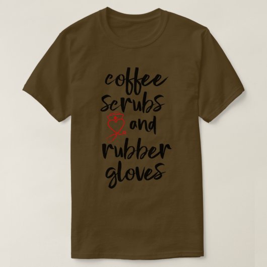 Koffiekruiden en rubberhandschoenen 3 t-shirt (Design voorkant)