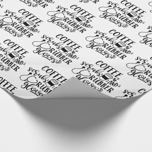 Koffiekruiden en rubberhandschoenen cadeaupapier (Hoek)
