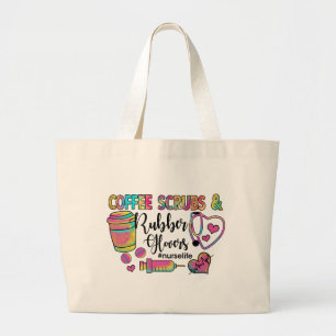 Koffiekruiden en rubberhandschoenen grote tote bag