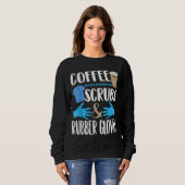 Koffiekruiden en rubberhandschoenen, leuk medisch  trui (Voorkant volledig)