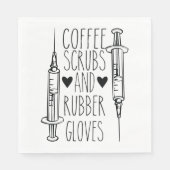 koffiekruiden en rubberhandschoenen Napkins Servet (Voorkant)