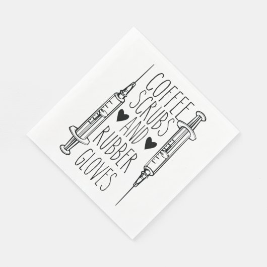 koffiekruiden en rubberhandschoenen Napkins Servet (Hoek)
