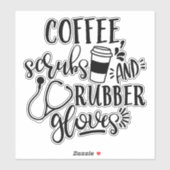 Koffiekruiden en rubberhandschoenen sticker (Vel)