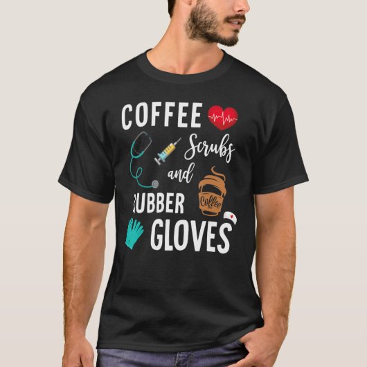 Koffiekruiden en rubberhandschoenen t-shirt (Voorkant)